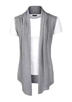 Brand new ⭐ Lars Amadeus Men's Ruffle Shawl Collar Cardigan, Sleeveless Lightweight Vest Drape Cape 🎉 -Cheap Lars Amadeus Shop Belk 1000