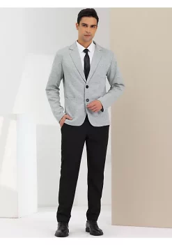 Budget 👍 Lars Amadeus Men's Casual Sports 🧥 Coat Solid Slim Fit Lightweight Two Buttons Knit Blazer ⭐ -Cheap Lars Amadeus Shop Belk 1022