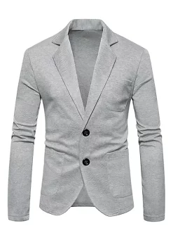 Budget 👍 Lars Amadeus Men's Casual Sports 🧥 Coat Solid Slim Fit Lightweight Two Buttons Knit Blazer ⭐ -Cheap Lars Amadeus Shop Belk 1025