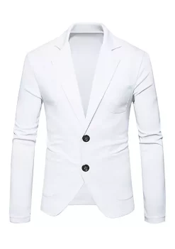 Budget 👍 Lars Amadeus Men's Casual Sports 🧥 Coat Solid Slim Fit Lightweight Two Buttons Knit Blazer ⭐ -Cheap Lars Amadeus Shop Belk 1026