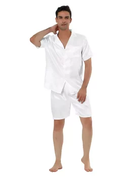 Top 10 👏 Lars Amadeus Men's Satin Pajama Set 🌞 Summer Short Sleeve Night Wear Sleepwears Sleep Lounge Sets ✨