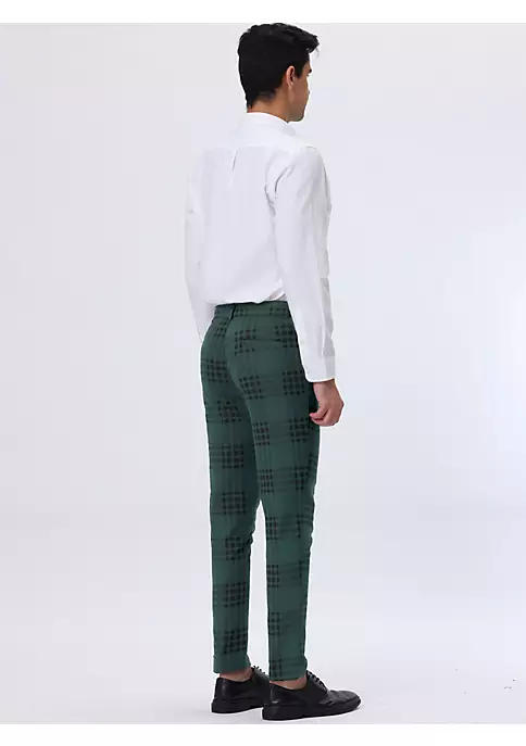 Best Sale 💯 Lars Amadeus Men's 👗 Dress Plaid Pants Slim Fit Flat Front Business Pencil Trousers with Pockets 🥰 5 Best Sale 💯 Lars Amadeus Men's 👗 Dress Plaid Pants Slim Fit Flat Front Business Pencil Trousers with Pockets 🥰 - Image 5