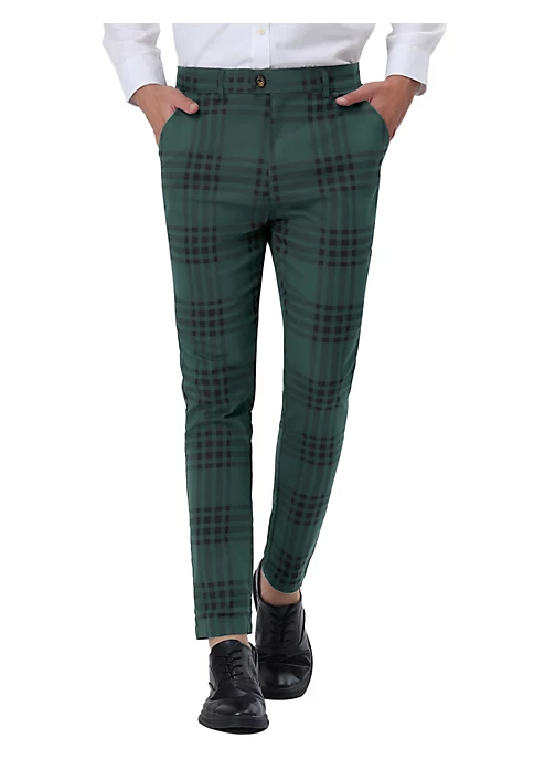 Best Sale 💯 Lars Amadeus Men's 👗 Dress Plaid Pants Slim Fit Flat Front Business Pencil Trousers with Pockets 🥰 9 Best Sale 💯 Lars Amadeus Men's 👗 Dress Plaid Pants Slim Fit Flat Front Business Pencil Trousers with Pockets 🥰 - Image 9