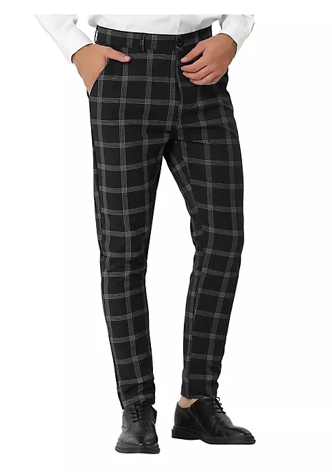 Best Sale 💯 Lars Amadeus Men's 👗 Dress Plaid Pants Slim Fit Flat Front Business Pencil Trousers with Pockets 🥰 12 Best Sale 💯 Lars Amadeus Men's 👗 Dress Plaid Pants Slim Fit Flat Front Business Pencil Trousers with Pockets 🥰 - Image 12