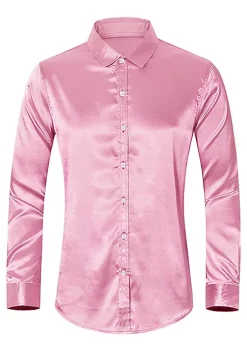 Cheap Lars Amadeus Shop 2 Best reviews of 🔥 Lars Amadeus Men's Prom Satin Long Sleeves Button Down Slim Fit Formal Party 👕 Shirts 👍