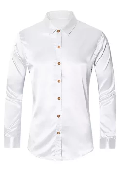 Best reviews of 🔥 Lars Amadeus Men's Prom Satin Long Sleeves Button Down Slim Fit Formal Party 👕 Shirts 👍 -Cheap Lars Amadeus Shop Belk 1088