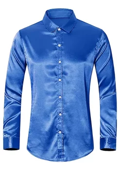 Best reviews of 🔥 Lars Amadeus Men's Prom Satin Long Sleeves Button Down Slim Fit Formal Party 👕 Shirts 👍 -Cheap Lars Amadeus Shop Belk 1092