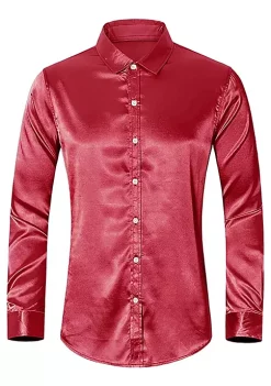 Best reviews of 🔥 Lars Amadeus Men's Prom Satin Long Sleeves Button Down Slim Fit Formal Party 👕 Shirts 👍 -Cheap Lars Amadeus Shop Belk 1094