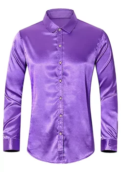 Best reviews of 🔥 Lars Amadeus Men's Prom Satin Long Sleeves Button Down Slim Fit Formal Party 👕 Shirts 👍 -Cheap Lars Amadeus Shop Belk 1097
