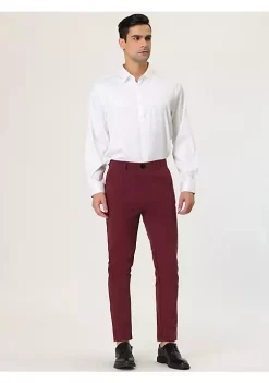 Discount ⌛ Lars Amadeus Men's 👗 Dress Chino Slim Fit Stretch Flat Front Solid Color Business Pants 🤩 -Cheap Lars Amadeus Shop Belk 1100