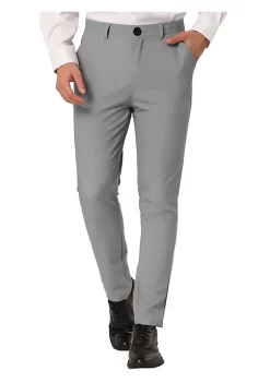 Discount ⌛ Lars Amadeus Men's 👗 Dress Chino Slim Fit Stretch Flat Front Solid Color Business Pants 🤩 -Cheap Lars Amadeus Shop Belk 1107