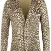 Cheap ❤️ Lars Amadeus Men's Party Animal Leopard Print Blazer Notched Lapel Lightweight Sport 🧥 Coat Suit Jacket ⭐