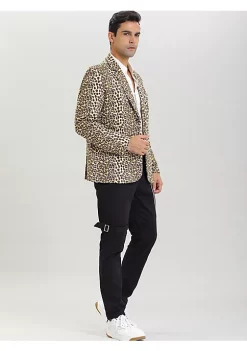 Cheap ❤️ Lars Amadeus Men's Party Animal Leopard Print Blazer Notched Lapel Lightweight Sport 🧥 Coat Suit Jacket ⭐ -Cheap Lars Amadeus Shop Belk 1123