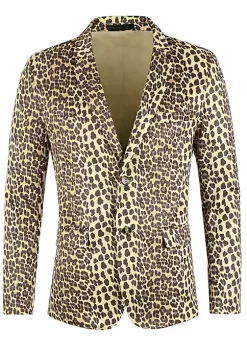 Cheap ❤️ Lars Amadeus Men's Party Animal Leopard Print Blazer Notched Lapel Lightweight Sport 🧥 Coat Suit Jacket ⭐ -Cheap Lars Amadeus Shop Belk 1125