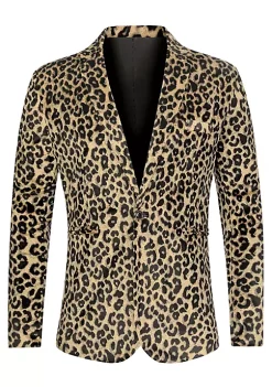 Cheap ❤️ Lars Amadeus Men's Party Animal Leopard Print Blazer Notched Lapel Lightweight Sport 🧥 Coat Suit Jacket ⭐ -Cheap Lars Amadeus Shop Belk 1126
