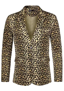 Cheap ❤️ Lars Amadeus Men's Party Animal Leopard Print Blazer Notched Lapel Lightweight Sport 🧥 Coat Suit Jacket ⭐ -Cheap Lars Amadeus Shop Belk 1129