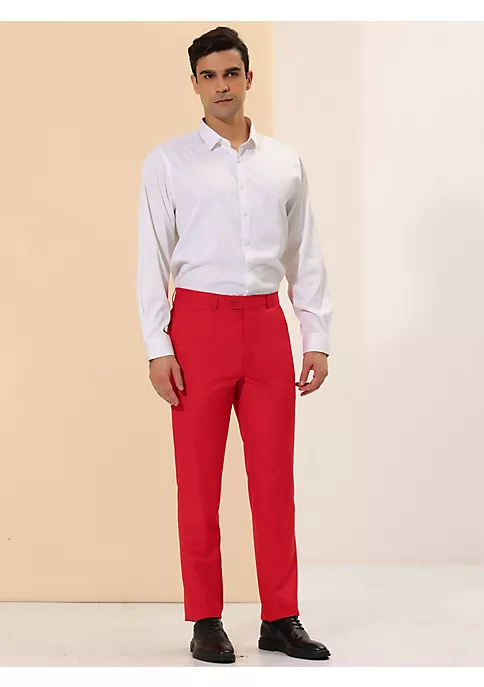 Wholesale 👏 Lars Amadeus Men's 👗 Dress Pants Slim Fit Flat Front Chino Business Wedding Suit Pants 😉 4 Wholesale 👏 Lars Amadeus Men's 👗 Dress Pants Slim Fit Flat Front Chino Business Wedding Suit Pants 😉 - Image 4