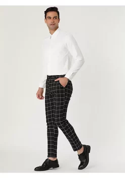 Budget 🔥 Lars Amadeus Men's 👗 Dress Plaid Slim Fit Flat Front Business Pants 🔔 -Cheap Lars Amadeus Shop Belk 1153