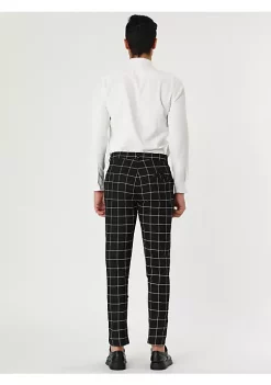 Budget 🔥 Lars Amadeus Men's 👗 Dress Plaid Slim Fit Flat Front Business Pants 🔔 -Cheap Lars Amadeus Shop Belk 1154