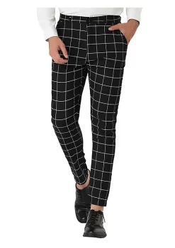 Budget 🔥 Lars Amadeus Men's 👗 Dress Plaid Slim Fit Flat Front Business Pants 🔔 -Cheap Lars Amadeus Shop Belk 1156