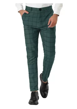 Budget 🔥 Lars Amadeus Men's 👗 Dress Plaid Slim Fit Flat Front Business Pants 🔔 -Cheap Lars Amadeus Shop Belk 1159