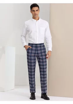 Best reviews of 👏 Lars Amadeus Men's Plaid Business Pants Regular Fit Formal Prom Checked Trousers 🌟 -Cheap Lars Amadeus Shop Belk 1188
