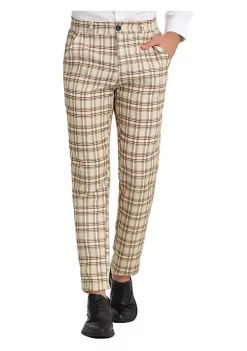 Best Sale 😍 Lars Amadeus Men's 👗 Dress Pants Slim Fit Checked Flat Front Business Plaid Formal Pants ✔️ -Cheap Lars Amadeus Shop Belk 1205