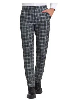 Best Sale 😍 Lars Amadeus Men's 👗 Dress Pants Slim Fit Checked Flat Front Business Plaid Formal Pants ✔️ -Cheap Lars Amadeus Shop Belk 1210
