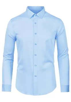 Best Pirce 😀 Lars Amadeus Men's Solid Long Sleeve 👚 Shirts Button Down Point Collar Slim Fit 👗 Dress 👚 Shirts ⌛ -Cheap Lars Amadeus Shop Belk 1218