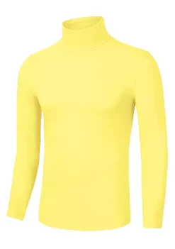 Promo 👍 Lars Amadeus Men's Turtleneck 👕 Shirt Slim Fit Long Sleeves Solid Color Pullover T-Shirt Top 😍