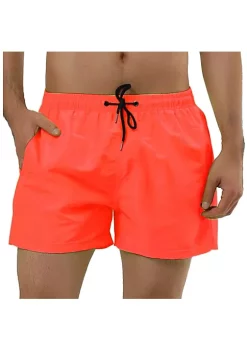 Discount 🤩 Lars Amadeus Men's Swim Shorts 🌞 Summer Drawstring Waist Color Mesh Lining Swimming Board Shorts ✨ -Cheap Lars Amadeus Shop Belk 1238
