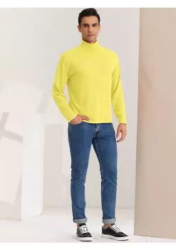 Promo 👍 Lars Amadeus Men's Turtleneck 👕 Shirt Slim Fit Long Sleeves Solid Color Pullover T-Shirt Top 😍 -Cheap Lars Amadeus Shop Belk 124