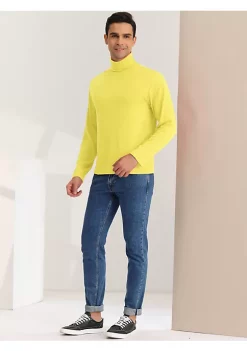 Promo 👍 Lars Amadeus Men's Turtleneck 👕 Shirt Slim Fit Long Sleeves Solid Color Pullover T-Shirt Top 😍 -Cheap Lars Amadeus Shop Belk 125