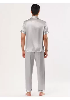 Cheapest 🎉 Lars Amadeus Men's Satin Pajama Sets Sleepwear Short Sleeves Button Down Night Wear Set 😀 -Cheap Lars Amadeus Shop Belk 1250