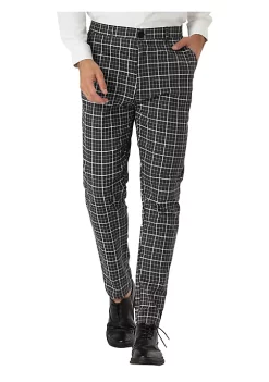 Best Pirce 🎁 Lars Amadeus Men's Business Pants Checked Printed Slim Fit Flat Front Plaid 👗 Dress Trousers 🧨 -Cheap Lars Amadeus Shop Belk 1279