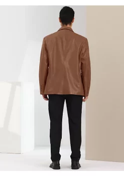 Hot Sale 👍 Lars Amadeus Men's Faux Leather Blazer Slim Fit Notched Lapel Formal Sports 🧥 Coat Jacket 💯 -Cheap Lars Amadeus Shop Belk 1295