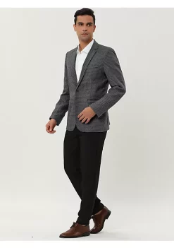 Promo ⌛ Lars Amadeus Men's Casual Plaid Sports 🧥 Coat Notched Lapel One Button Houndstooth Blazer 🤩 -Cheap Lars Amadeus Shop Belk 1303