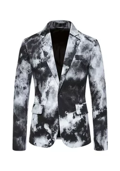 Wholesale 👏 Lars Amadeus Men's Tie Dye Blazer Single Breasted Prom Wedding Sports 🧥 Coat Suit Jacket 🤩