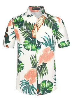 Top 10 👏 Lars Amadeus Men's Zebra Print 👕 Shirt ☀️ Summer Floral Printed Short Sleeves Button Down Beach Hawaiian 👕 Shirt 🔥 -Cheap Lars Amadeus Shop Belk 1367