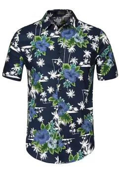 Top 10 👏 Lars Amadeus Men's Zebra Print 👕 Shirt ☀️ Summer Floral Printed Short Sleeves Button Down Beach Hawaiian 👕 Shirt 🔥 -Cheap Lars Amadeus Shop Belk 1370