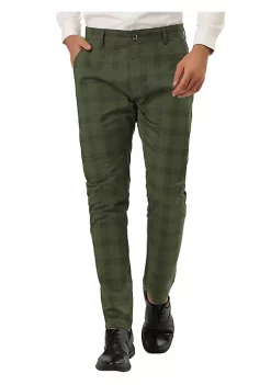 Brand new ✔️ Lars Amadeus Men's 👗 Dress Plaid Pants Slim Fit Flat Front Check Chino Pants Trousers 🥰 -Cheap Lars Amadeus Shop Belk 1376