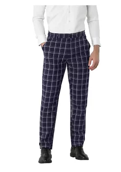 Brand new ✔️ Lars Amadeus Men's 👗 Dress Plaid Pants Slim Fit Flat Front Check Chino Pants Trousers 🥰 -Cheap Lars Amadeus Shop Belk 1378