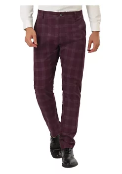 Brand new ✔️ Lars Amadeus Men's 👗 Dress Plaid Pants Slim Fit Flat Front Check Chino Pants Trousers 🥰 -Cheap Lars Amadeus Shop Belk 1379