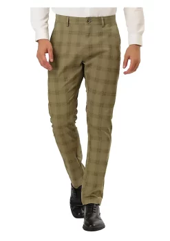Brand new ✔️ Lars Amadeus Men's 👗 Dress Plaid Pants Slim Fit Flat Front Check Chino Pants Trousers 🥰 -Cheap Lars Amadeus Shop Belk 1380