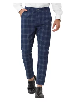 Brand new ✔️ Lars Amadeus Men's 👗 Dress Plaid Pants Slim Fit Flat Front Check Chino Pants Trousers 🥰 -Cheap Lars Amadeus Shop Belk 1381