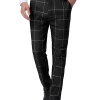 Wholesale ✔️ Lars Amadeus Men's Plaid 👗 Dress Pants Slim Fit Flat Front Business Check Trousers 🛒