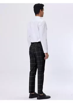 Wholesale ✔️ Lars Amadeus Men's Plaid 👗 Dress Pants Slim Fit Flat Front Business Check Trousers 🛒 -Cheap Lars Amadeus Shop Belk 1387