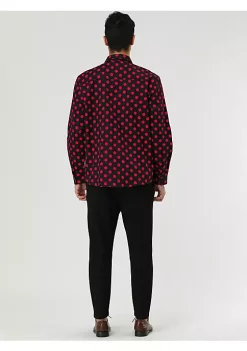 Buy ⭐ Lars Amadeus Men's 👚 Shirts Polka Dots Long Sleeve Slim Fit Printed 👗 Dress Button Down 👚 Shirt 💯 -Cheap Lars Amadeus Shop Belk 139