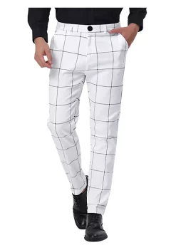 Wholesale ✔️ Lars Amadeus Men's Plaid 👗 Dress Pants Slim Fit Flat Front Business Check Trousers 🛒 -Cheap Lars Amadeus Shop Belk 1391