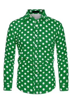 Buy ⭐ Lars Amadeus Men's 👚 Shirts Polka Dots Long Sleeve Slim Fit Printed 👗 Dress Button Down 👚 Shirt 💯 -Cheap Lars Amadeus Shop Belk 142